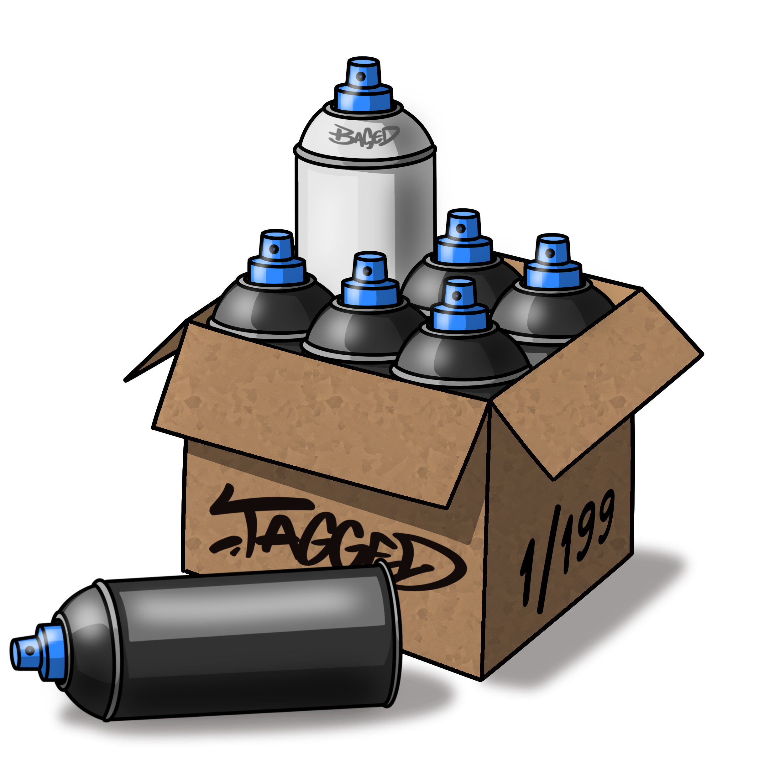 TAGGED spray cans